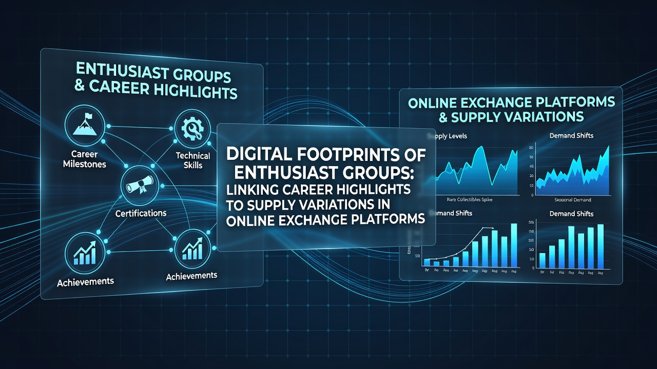 Digital analysis dashboard showing enthusiast group activity patterns alongside card supply metrics on exchange platforms