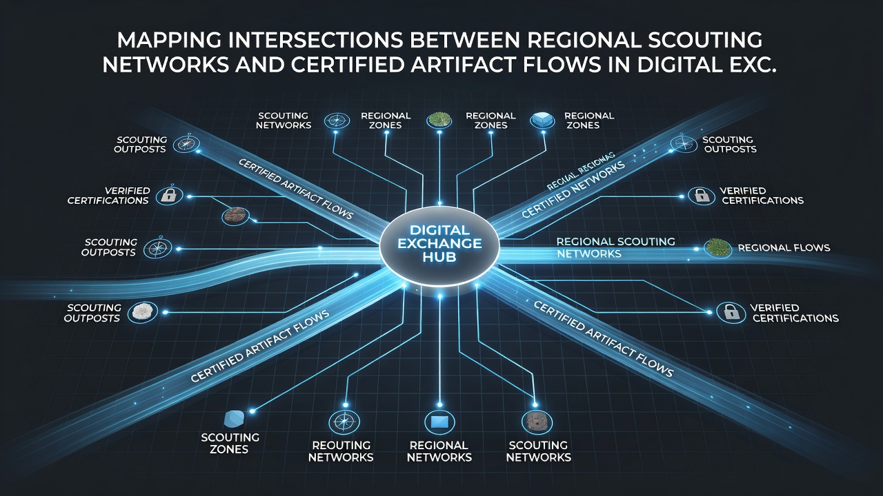 Certified artifact flow patterns across regional networks and exchange platforms